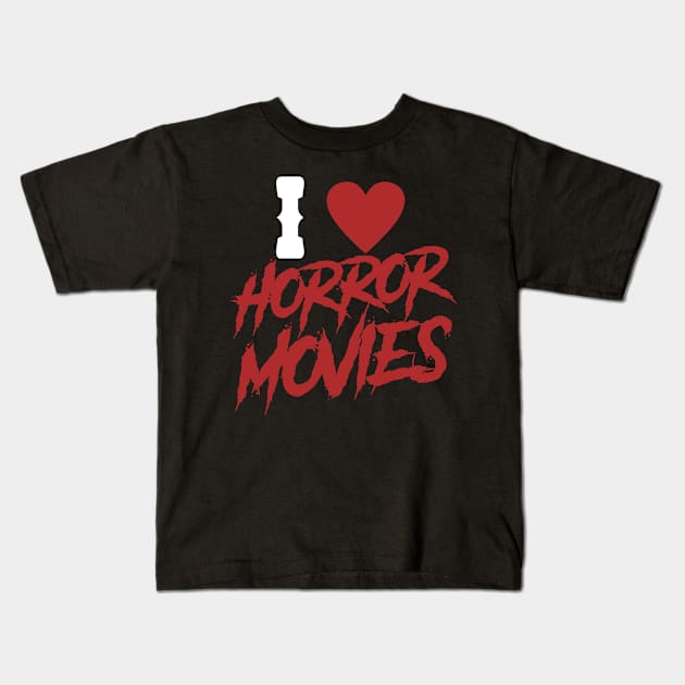 I Heart Horror Movies Kids T-Shirt by madeinchorley